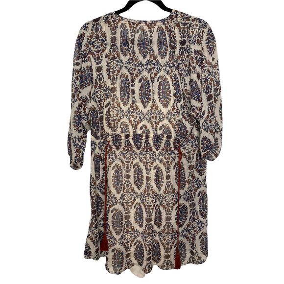 Floreat Anthropologie Dress Sheer Floral w/Gold Thread Long Sleeve Size Small - Picture 3 of 8
